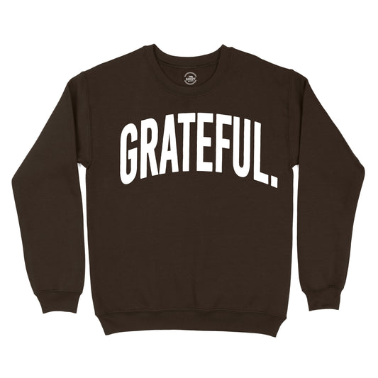 OVERSIZED GRATEFUL SWEATSHIRT - BROWN