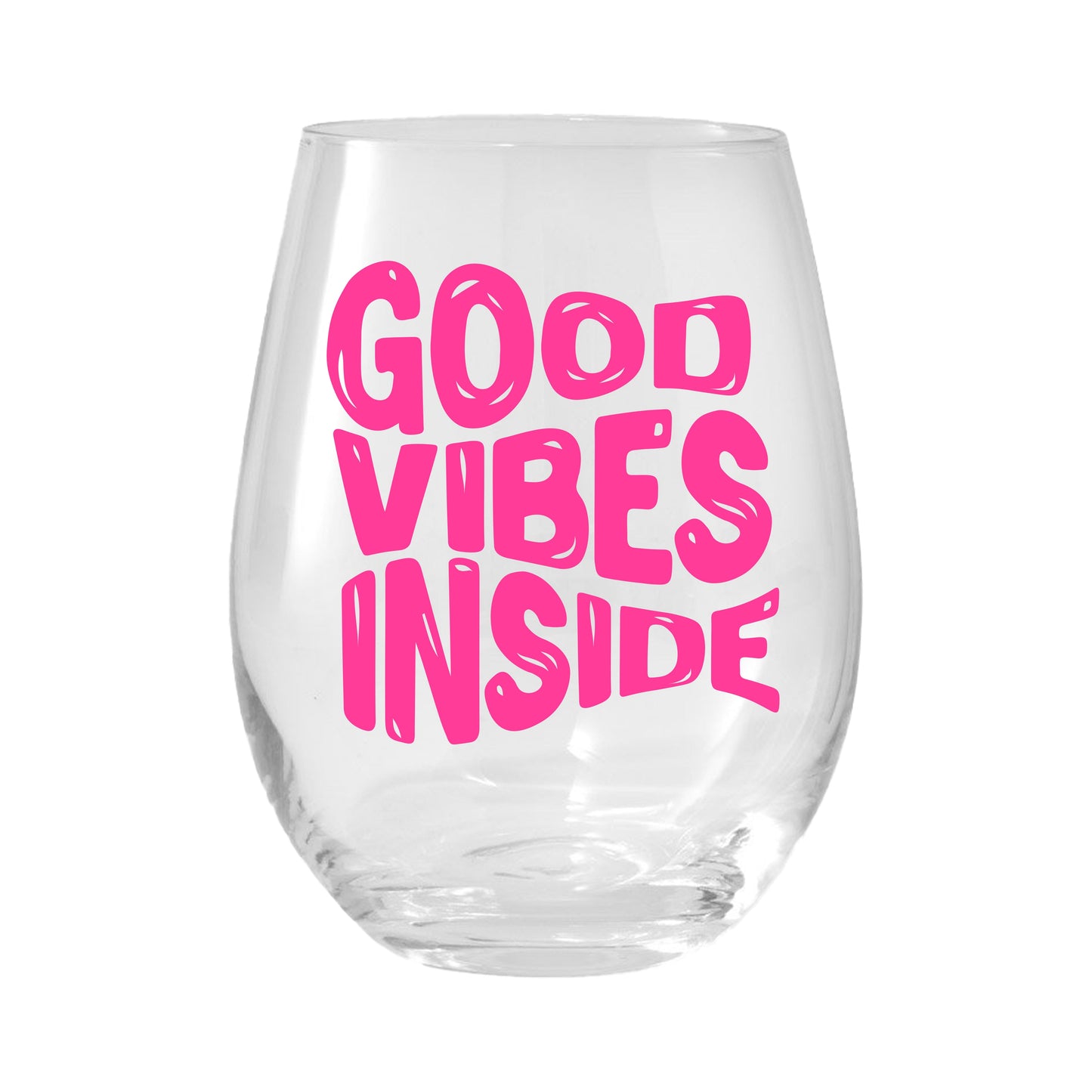 GOOD VIBES INSIDE GLASS - PINK