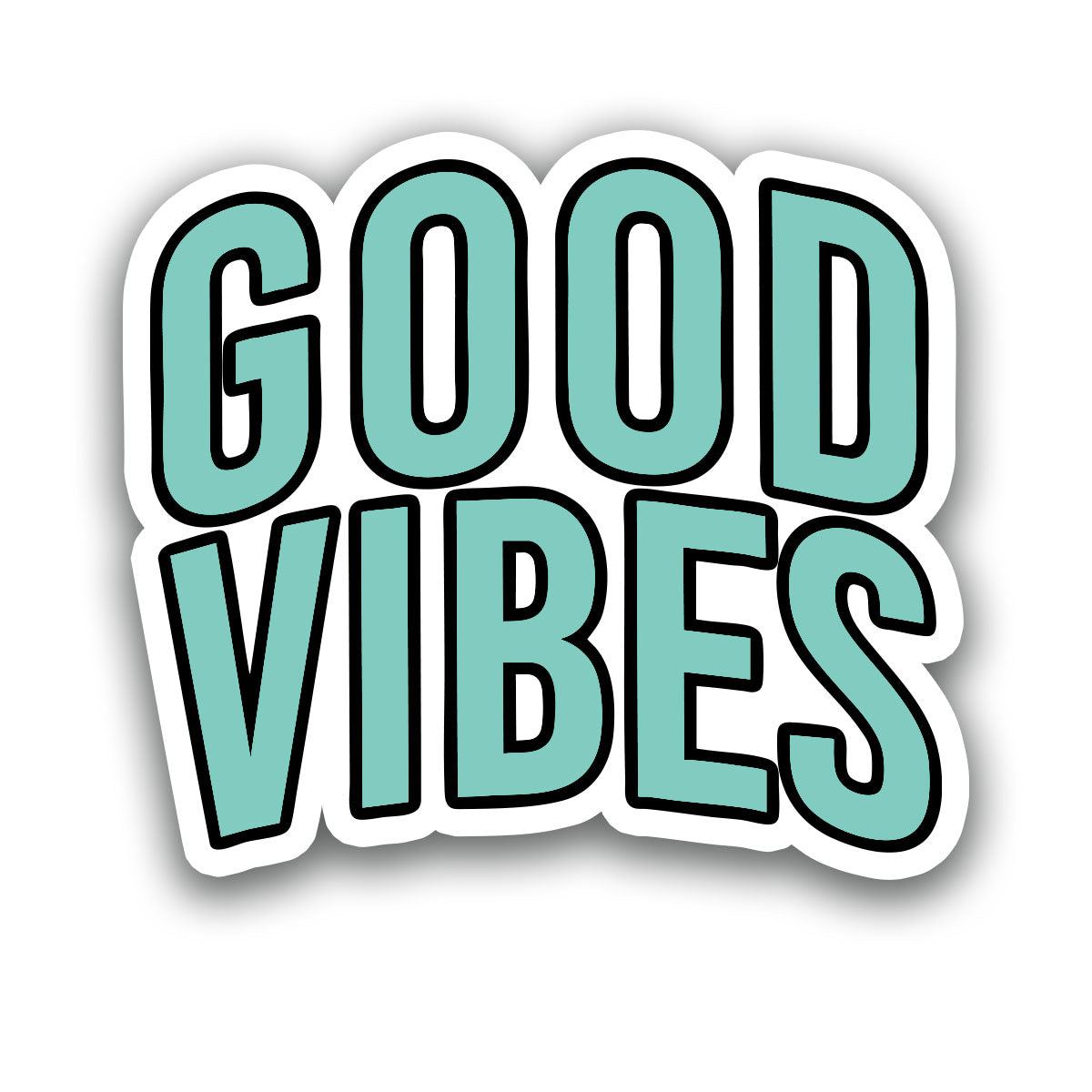GOOD VIBES STICKER - SEAFOAM SKY