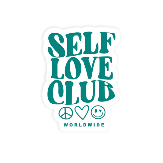 SELF LOVE CLUB STICKER - TEAL